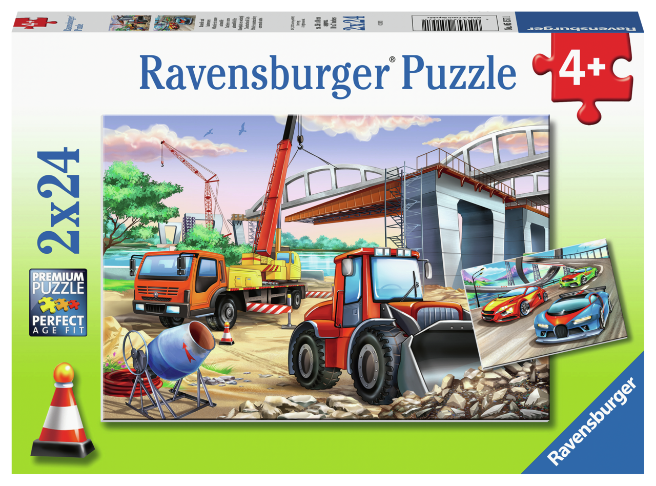 Ravensburger - Construction & Cars 2x24 bitar