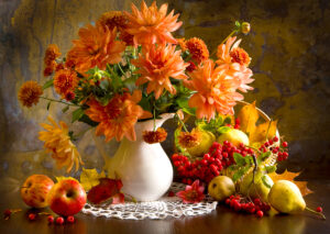 Enjoy – Still Life with Orange Dahlias – 1000 bitar