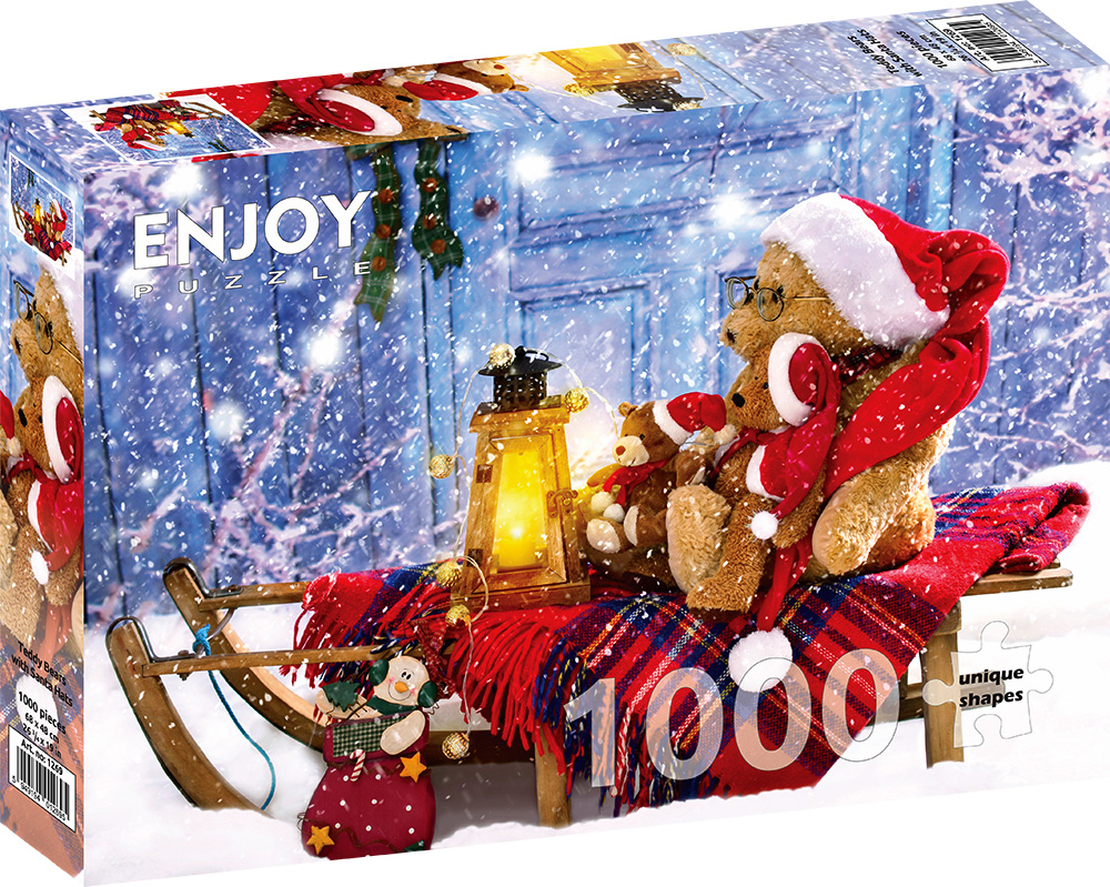Enjoy - Teddy Bears with Santa Hats - 1000 bitar