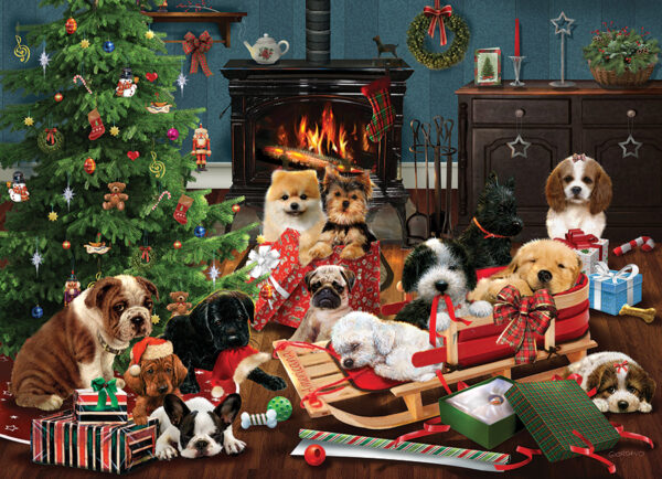 Cobble Hill - Christmas Puppies - 1000 bitar
