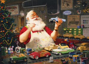 Cobble Hill – Santa Painting Cars – 1000 bitar