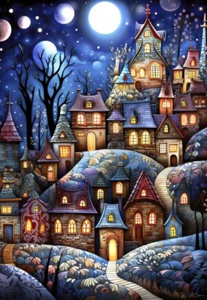 Alipson Puzzle – Village Under The Moon – 1000 bitar