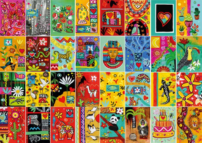 Magnolia Puzzle - Popart Mosaic - 1000 bitar