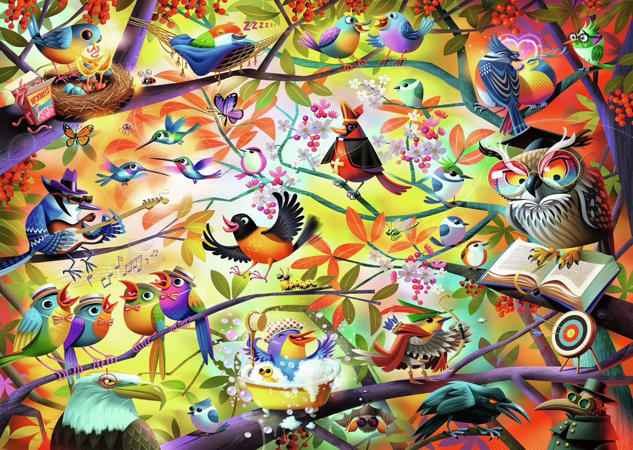 Ravensburger - Busy Birdies - 1000 bitar