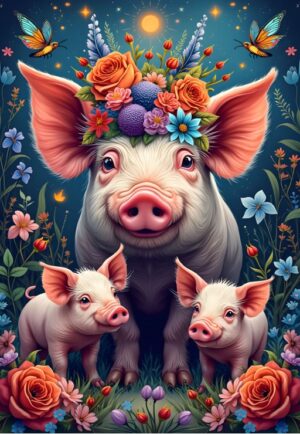 Alipson – Pig Family out for a Walk- 1000 bitar