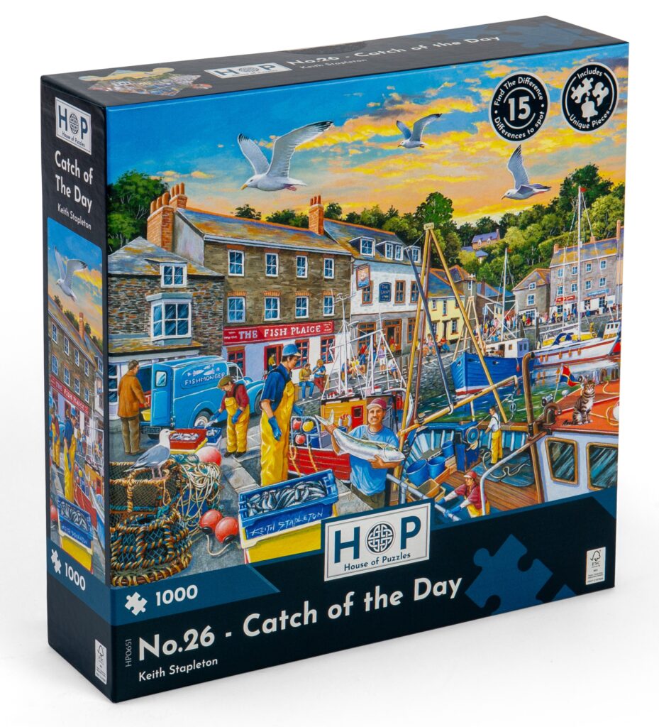 The House Of Puzzles - Puzzle 1000 Pezzi 'Catch Of The Day' Per Adulti, Illustrato, Paesaggio Marino, 48x69 Cm - 2