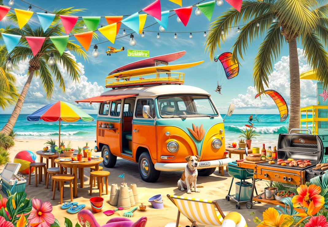 Bluebird - Camping Van at the Beach - 1000 bitar