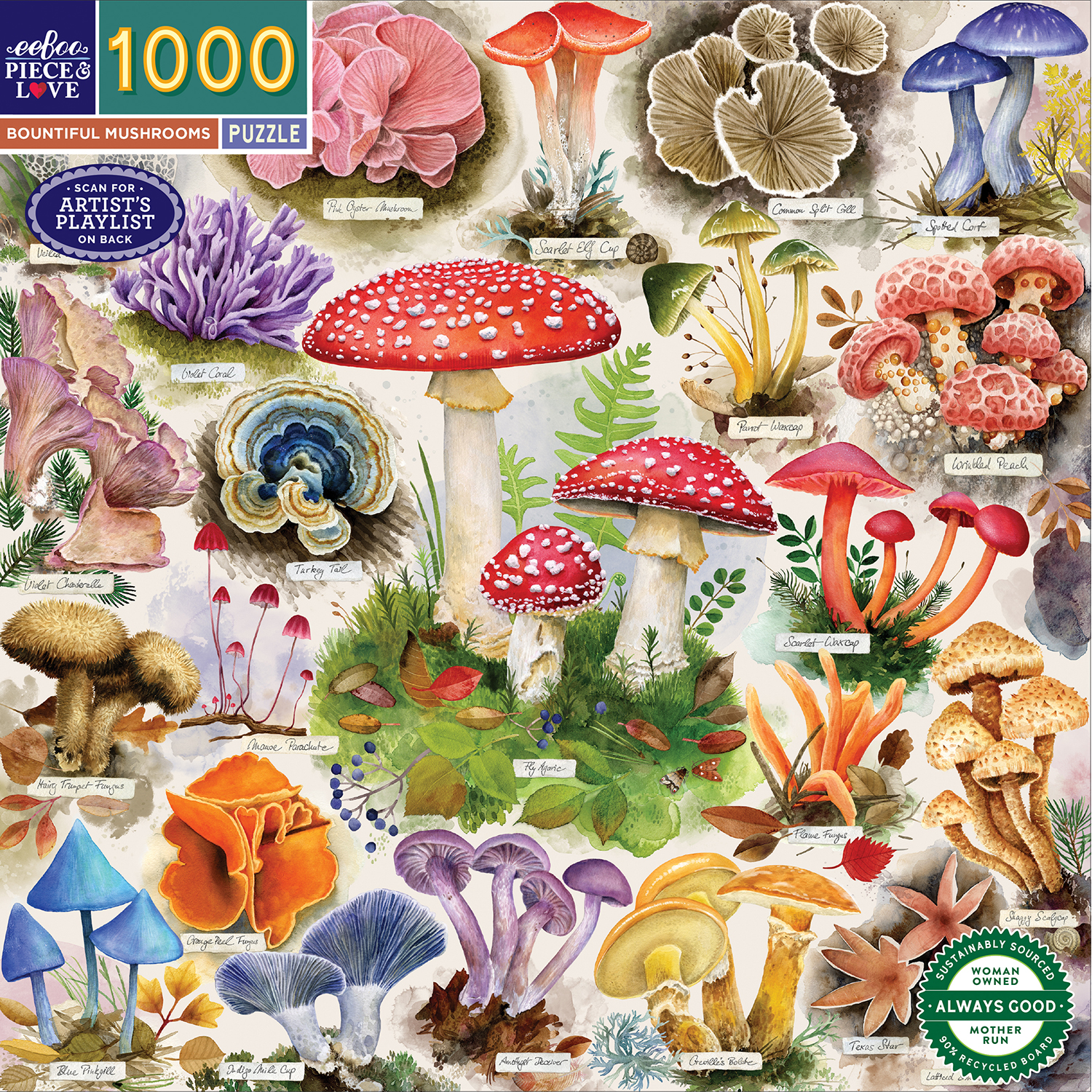 Eeboo - Bountiful Mushrooms - 1000 bitar