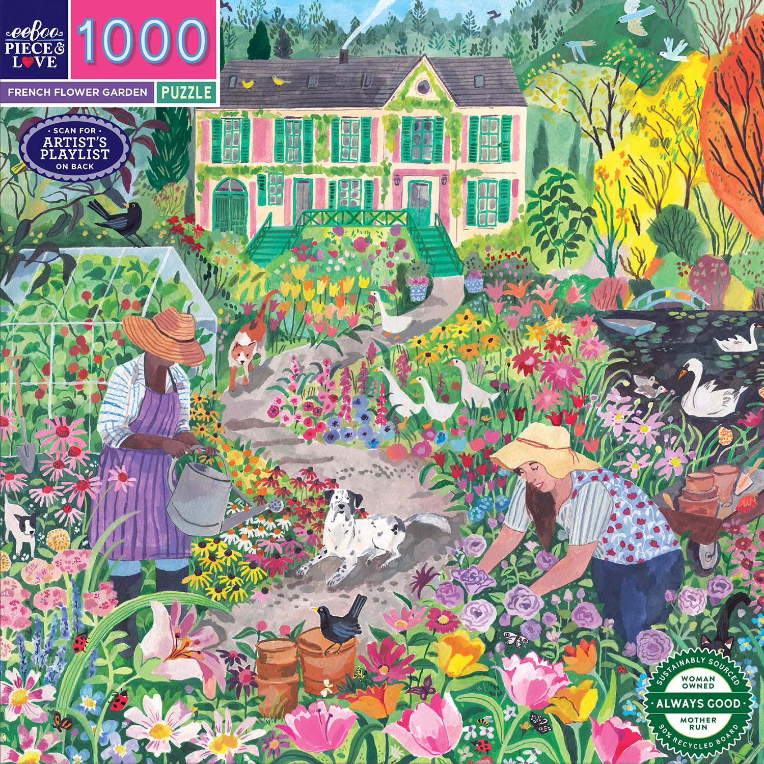 Eeboo - French Flower Garden - 1000 bitar