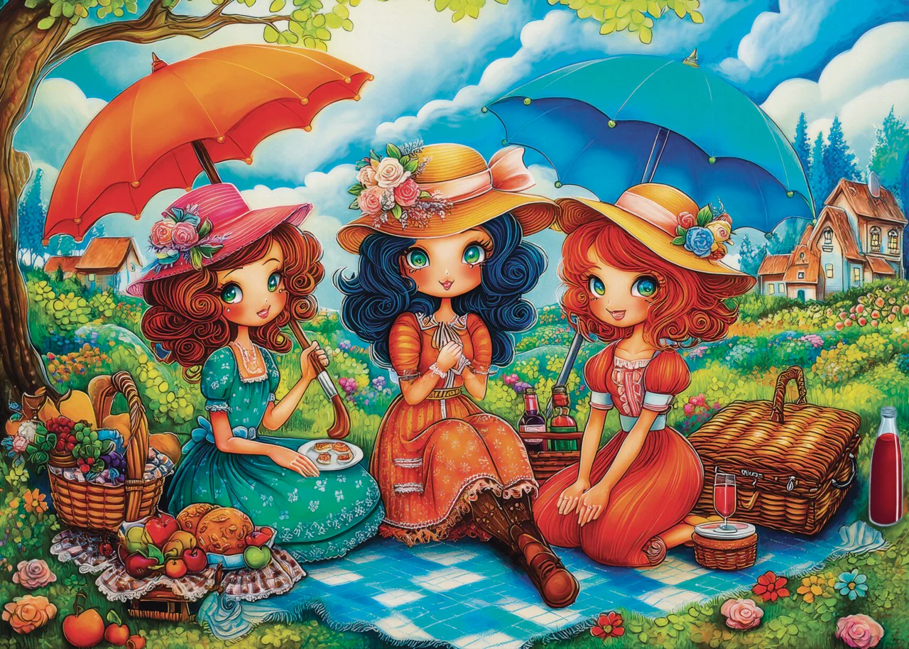 JaCaRou - Three Picnic Friends - 1000 bitar - Bild 4