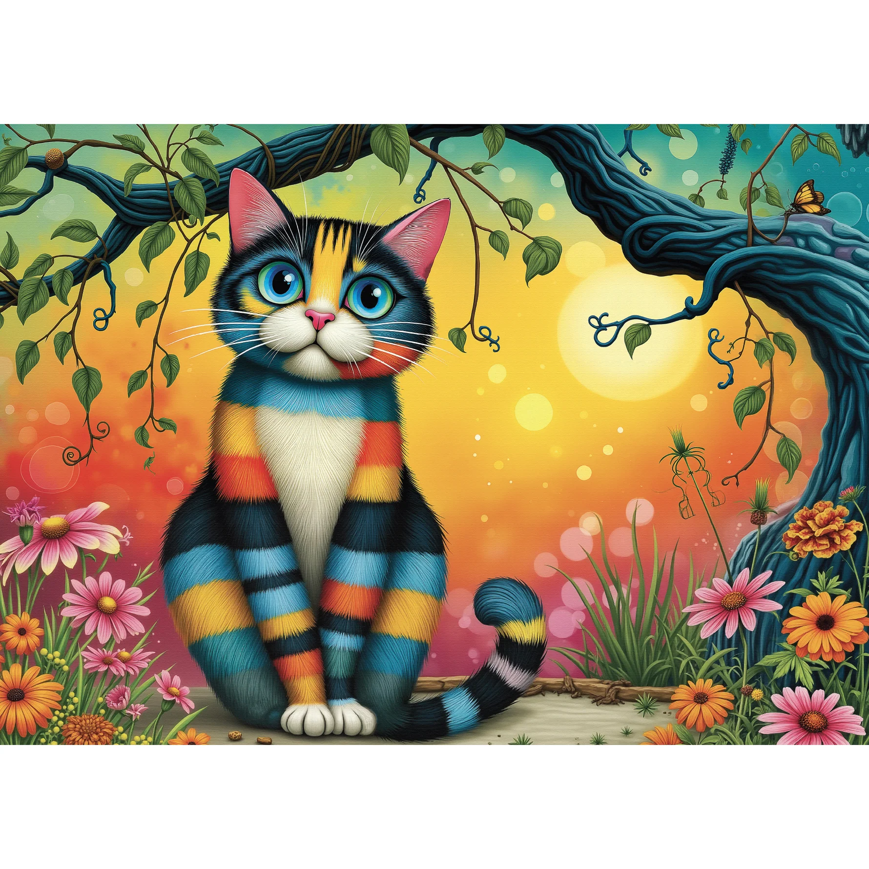JaCaRou - Colorful Striped Cat - 1000 bitar