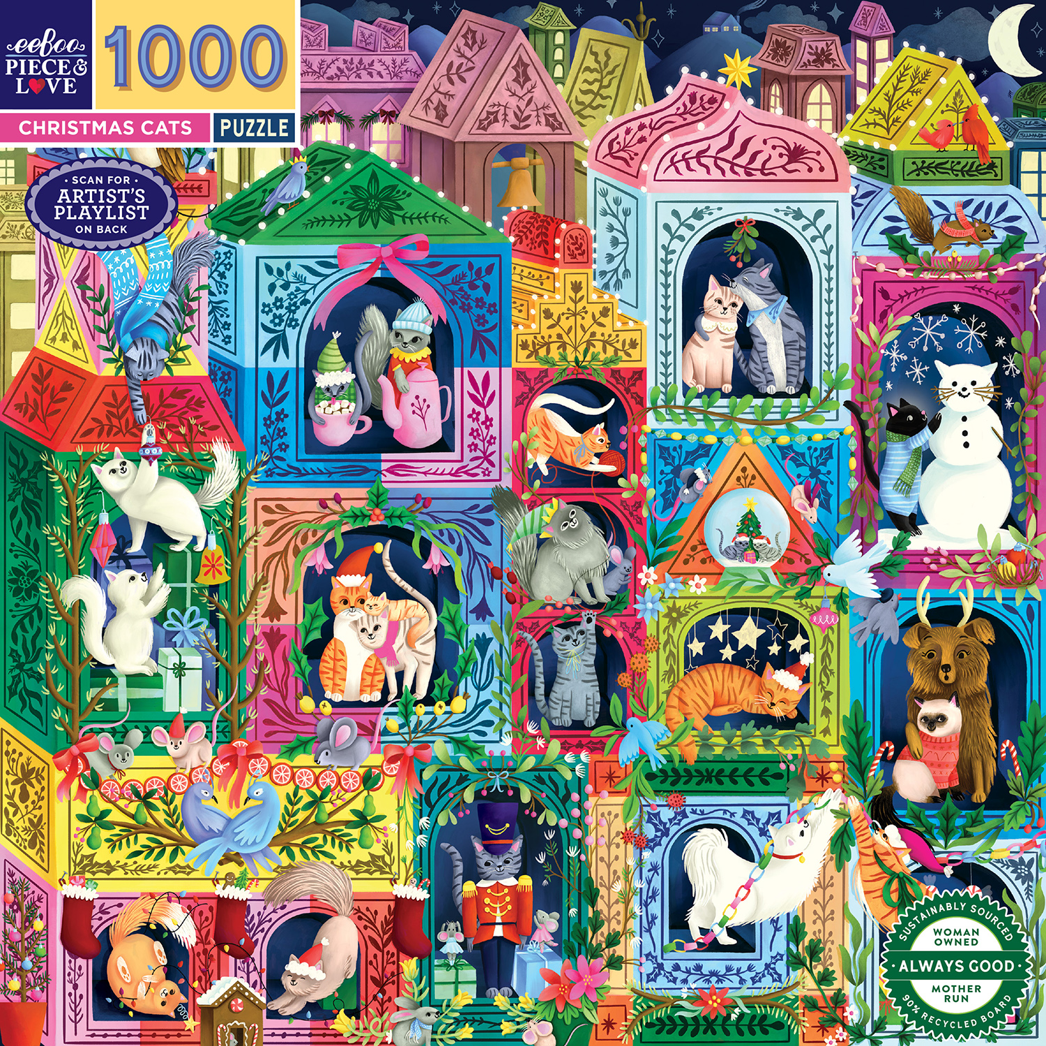 Eeboo - Christmas Cats - 1000 bitar