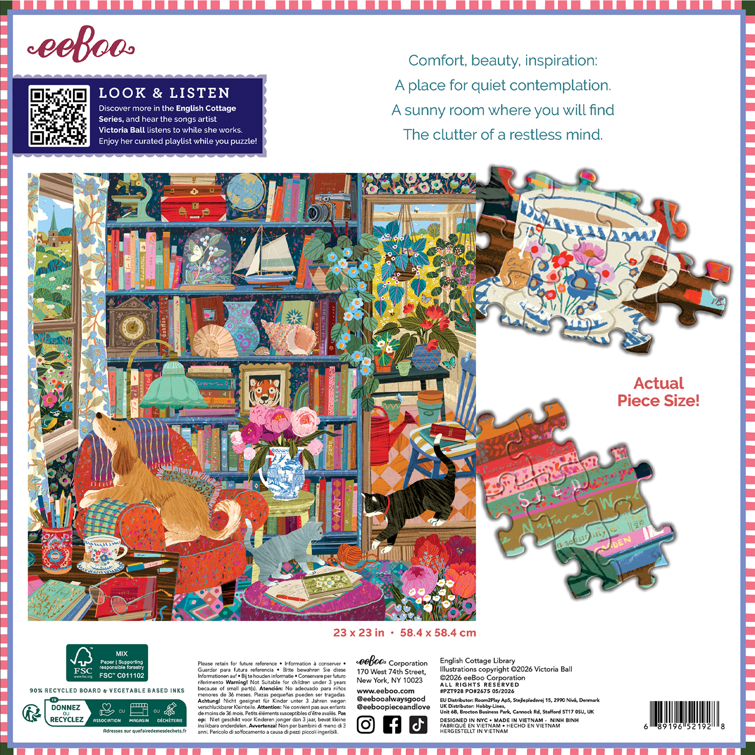 Eeboo - English Cottage Library - 1000 bitar - Bild 3